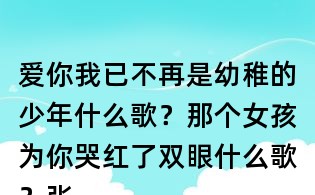 愛你我已不再是幼稚的少年什么歌？那個女孩為你哭紅了雙眼什么歌？張澤熙那個女孩歌詞