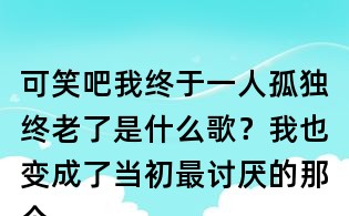 可笑吧我終于一人孤獨終老了是什么歌？我也變成了當初最討厭的那個他什么歌？王佳楊遺憾歌詞