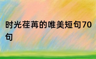 時(shí)光荏苒的唯美短句70句