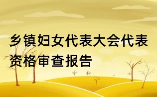 鄉(xiāng)鎮(zhèn)婦女代表大會代表資格審查報告