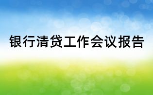 銀行清貸工作會議報告