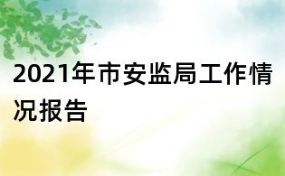 2021年市安監局工作情況報告