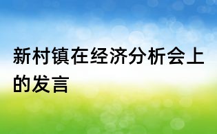 新村鎮在經濟分析會上的發言