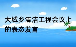 大城鄉(xiāng)清潔工程會議上的表態(tài)發(fā)言