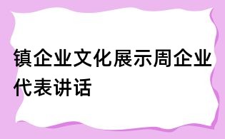 鎮企業文化展示周企業代表講話