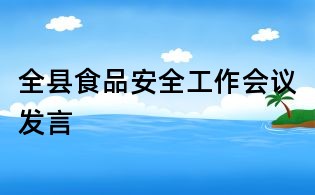 全縣食品安全工作會議發言