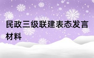 民政三級聯建表態發言材料