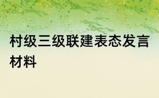 村級三級聯建表態發言材料
