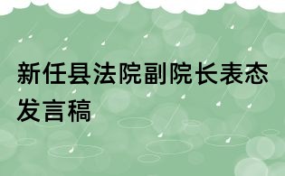 新任縣法院副院長表態發言稿