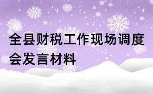 全縣財(cái)稅工作現(xiàn)場(chǎng)調(diào)度會(huì)發(fā)言材料
