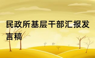 民政所基層干部匯報發(fā)言稿