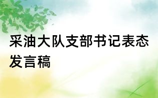 采油大隊(duì)支部書(shū)記表態(tài)發(fā)言稿