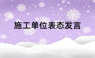 施工單位表態發言