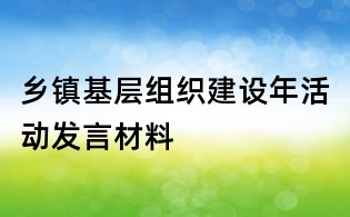 鄉鎮基層組織建設年活動發言材料