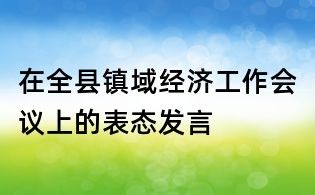 在全縣鎮域經濟工作會議上的表態發言