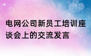 電網(wǎng)公司新員工培訓(xùn)座談會上的交流發(fā)言