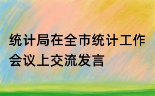 統計局在全市統計工作會議上交流發言