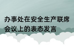辦事處在安全生產聯席會議上的表態發言