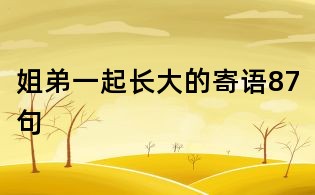 姐弟一起長(zhǎng)大的寄語87句