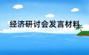經濟研討會發(fā)言材料