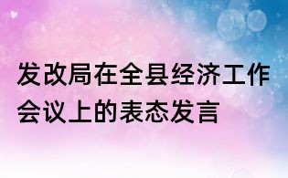 發(fā)改局在全縣經(jīng)濟工作會議上的表態(tài)發(fā)言