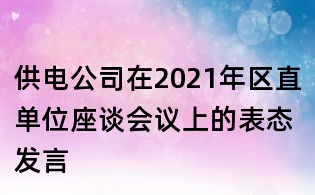 供電公司在2021年區直單位座談會議上的表態發言