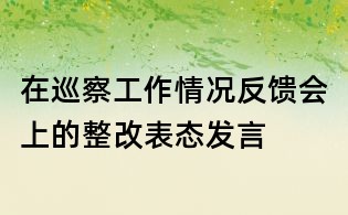 在巡察工作情況反饋會(huì)上的整改表態(tài)發(fā)言