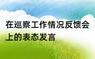 在巡察工作情況反饋會(huì)上的表態(tài)發(fā)言