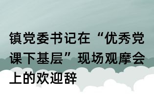 鎮黨委書記在“優秀黨課下基層”現場觀摩會上的歡迎辭