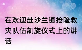 在歡迎赴沙蘭鎮(zhèn)搶險(xiǎn)救災(zāi)隊(duì)伍凱旋儀式上的講話