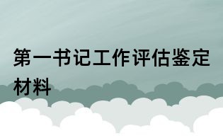 第一書記工作評估鑒定材料