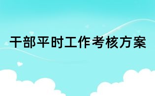 干部平時工作考核方案