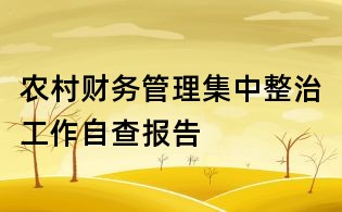 農(nóng)村財務(wù)管理集中整治工作自查報告