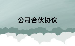 公司合伙協(xié)議