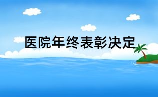 醫(yī)院年終表彰決定