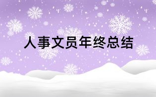 人事文員年終總結(jié)