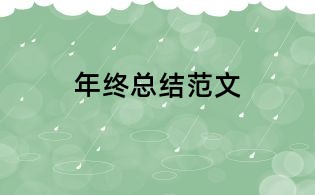 年終總結范文