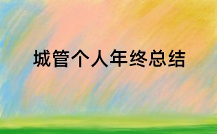城管個人年終總結