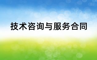 技術(shù)咨詢與服務(wù)合同