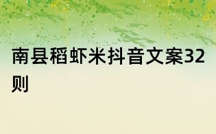 南縣稻蝦米抖音文案32則
