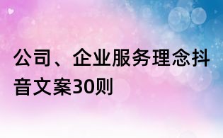 公司、企業服務理念抖音文案30則