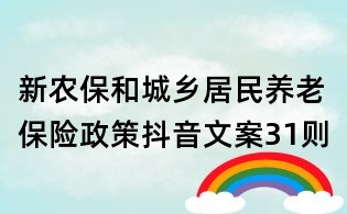 新農(nóng)保和城鄉(xiāng)居民養(yǎng)老保險政策抖音文案31則