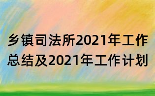 鄉鎮司法所2021年工作總結及2021年工作計劃