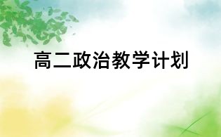 高二政治教學計劃