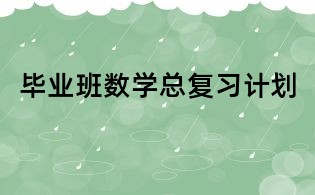 畢業班數學總復習計劃