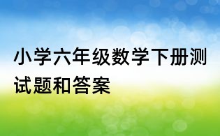 小學(xué)六年級(jí)數(shù)學(xué)下冊(cè)測(cè)試題和答案