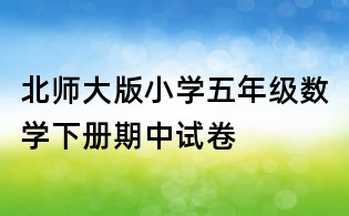 北師大版小學五年級數(shù)學下冊期中試卷
