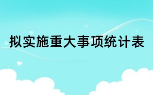 擬實(shí)施重大事項(xiàng)統(tǒng)計(jì)表