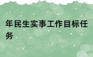 年民生實(shí)事工作目標(biāo)任務(wù)