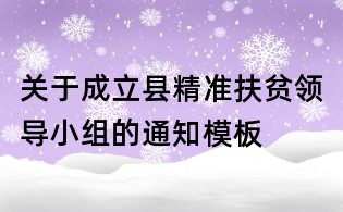 關(guān)于成立縣精準(zhǔn)扶貧領(lǐng)導(dǎo)小組的通知模板